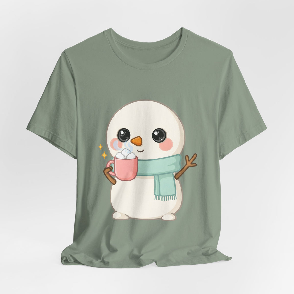 Kawaii Snowman T-Shirt for Cozy Cocoa Breaks