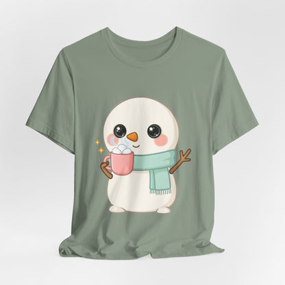 Kawaii Snowman T-Shirt for Cozy Cocoa Breaks