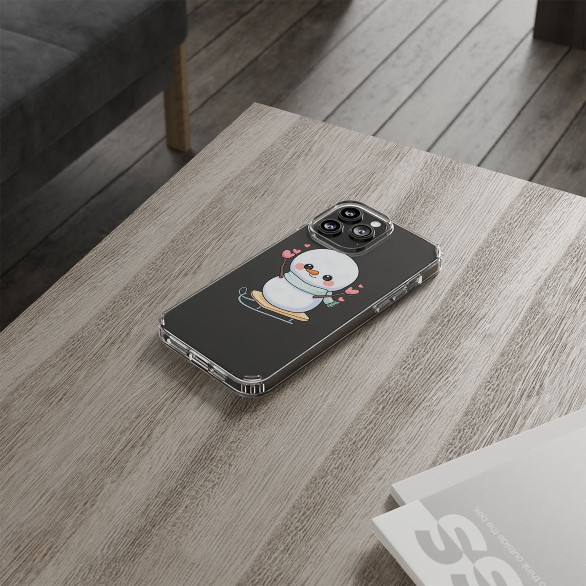 Kawaii Snowman Phone Case, Cute Winter Cheer