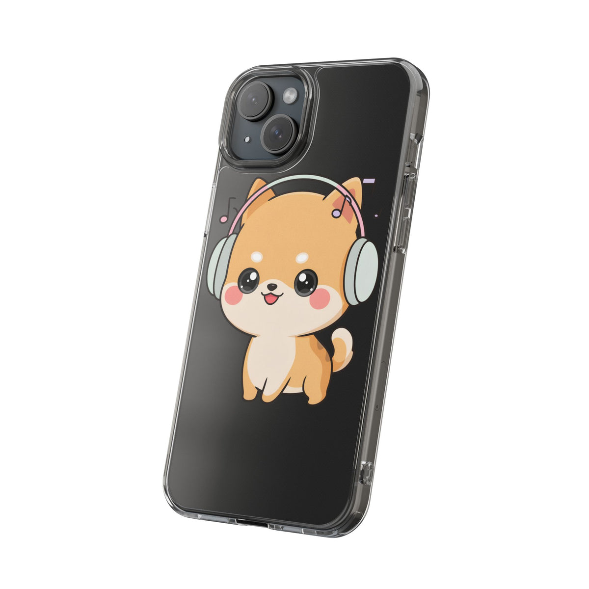 Kawaii Shiba Inu Phone Case – Music Lover Clear Case