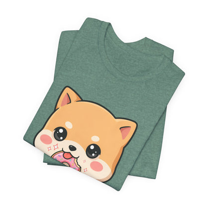 Kawaii Shiba Inu Donut Unisex Jersey Short Sleeve Tee