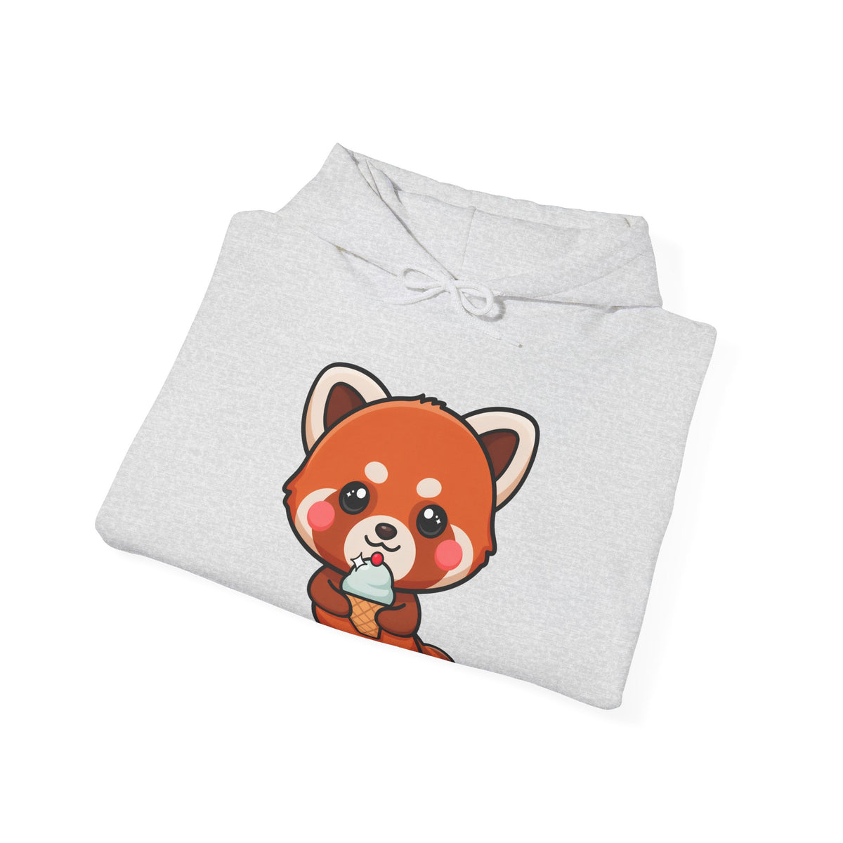 Red Panda Ice Cream Hoodie, Kawaii Animal Sweatshirt