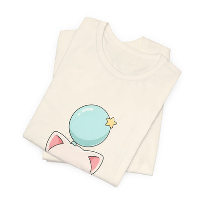 Kawaii Cat Balloon T-Shirt, Cute Chibi Kitty Tee
