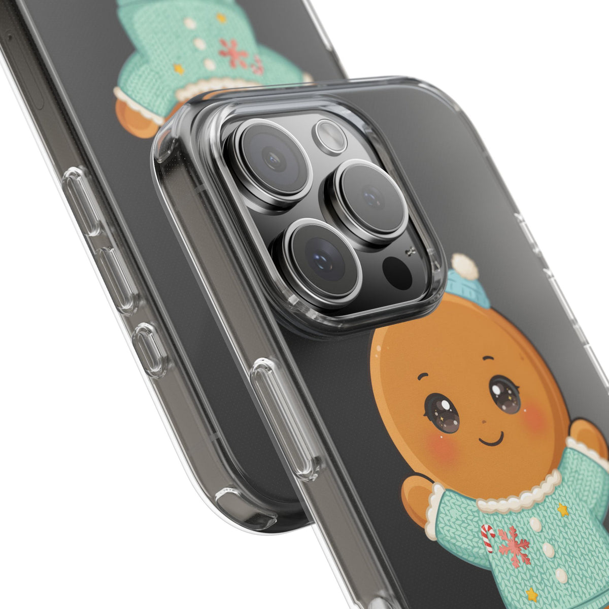 Kawaii Gingerbread Phone Case, Cute Christmas Sweater Cookie