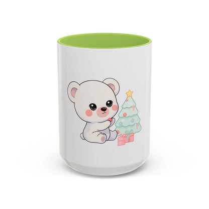 Kawaii Polar Bear Christmas Mug, 11 oz Accent Coffee Mug