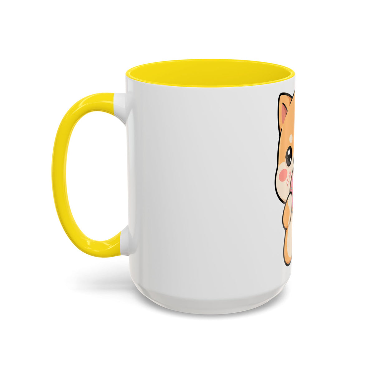 Shiba Inu Donut Mug, Kawaii Accent Coffee Mug