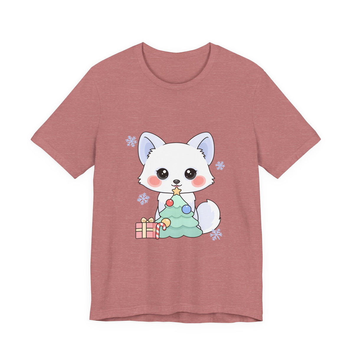 Kawaii Christmas Fox T-Shirt for Cozy Holiday Decorating