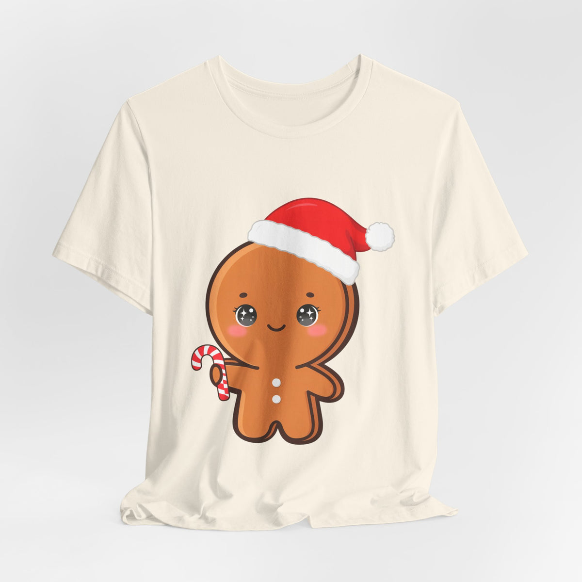 Gingerbread Man Christmas T-Shirt, Cute Kawaii Holiday Tee