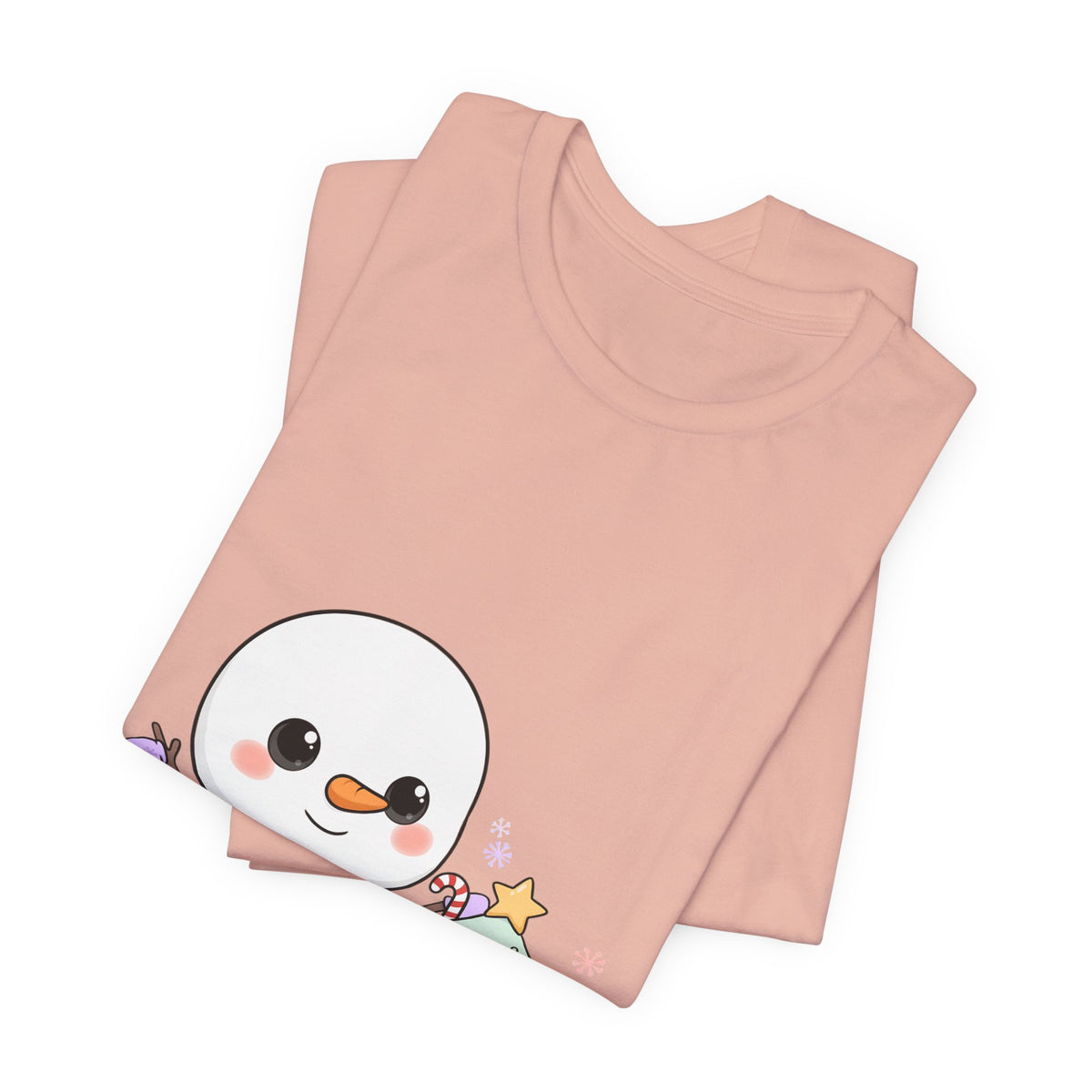 Kawaii Snowman Christmas T-Shirt for Festive Outfits