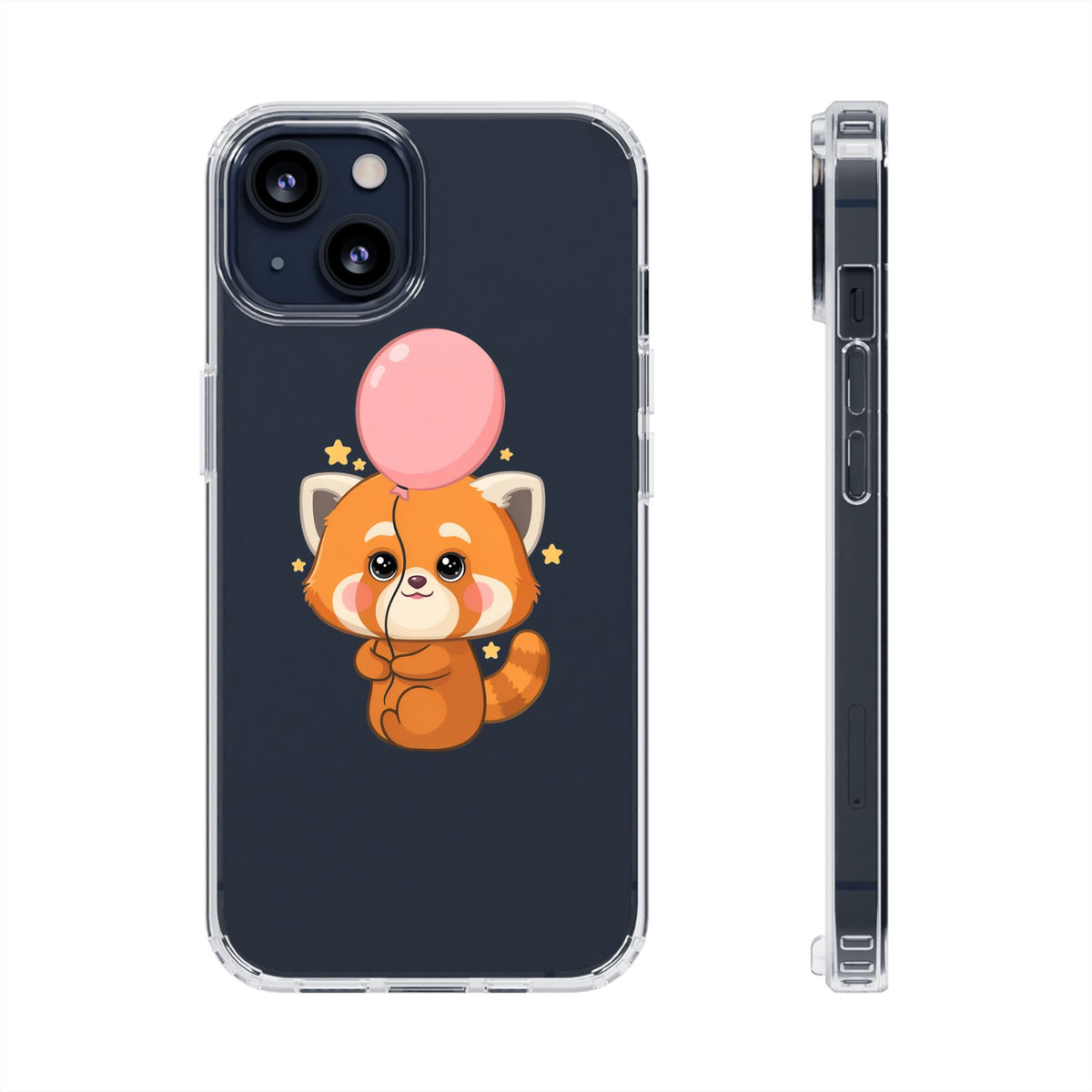 Kawaii Red Panda Clear Impact-Resistant Case with Balloon