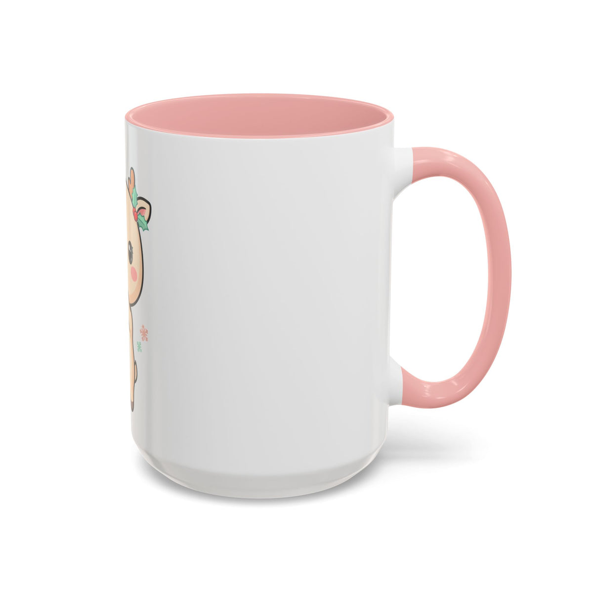 Kawaii Reindeer Christmas Accent Coffee Mug