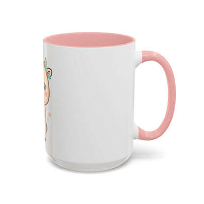 Kawaii Reindeer Christmas Accent Coffee Mug