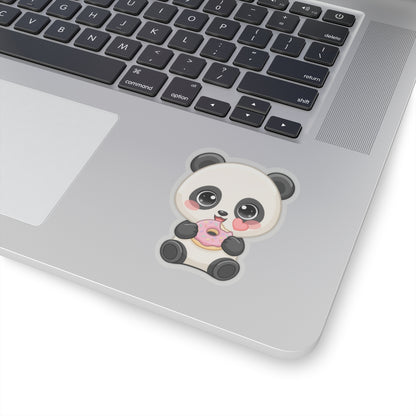Kawaii Panda Sticker, Cute Donut Lover Vinyl Decal