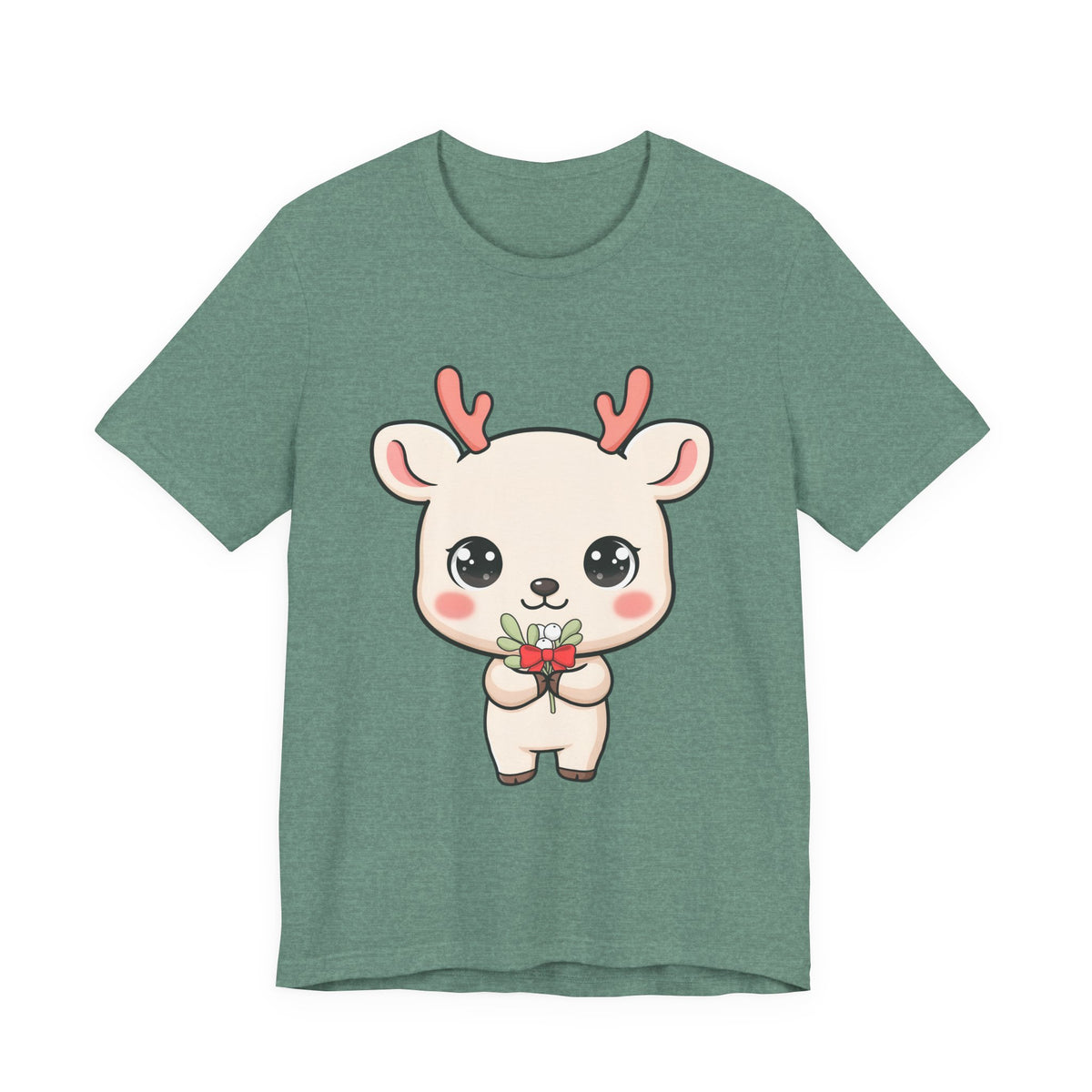 Kawaii Reindeer Christmas T-Shirt for Holiday Cheer