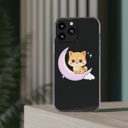 Kawaii Shiba Inu Phone Case – Crescent Moon Cutie