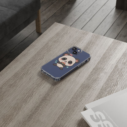Kawaii Panda Sushi Phone Case, Clear Impact-Resistant Case