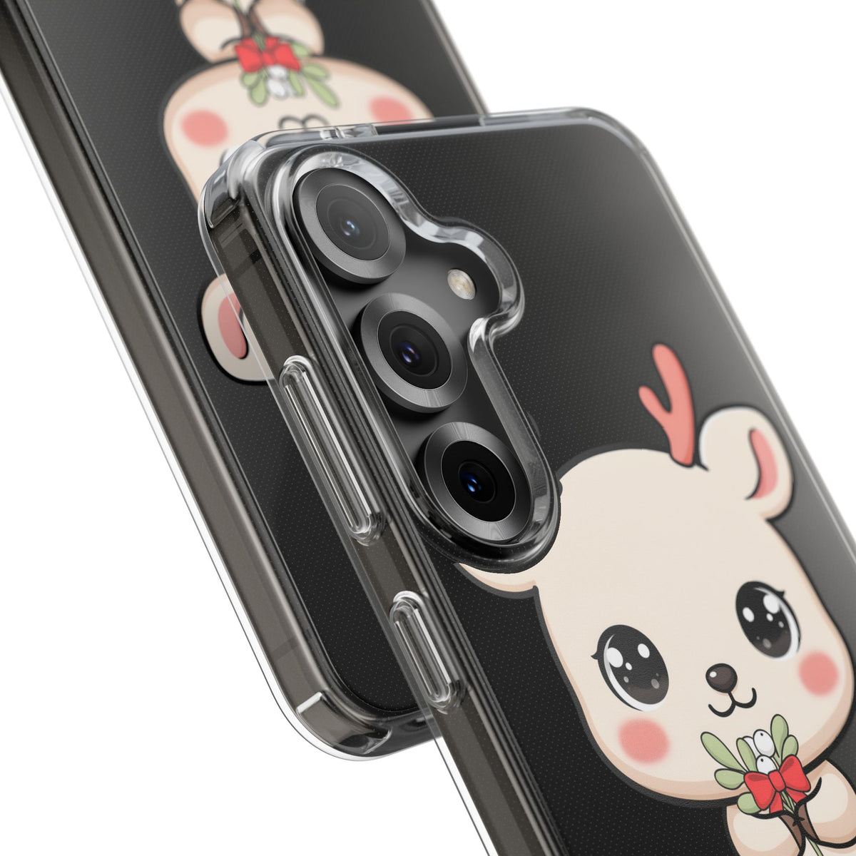 Kawaii Christmas Reindeer Clear Phone Case Gift