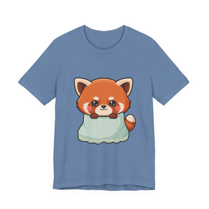 Kawaii Red Panda T-Shirt, Cozy Blanket Chibi Animal Tee
