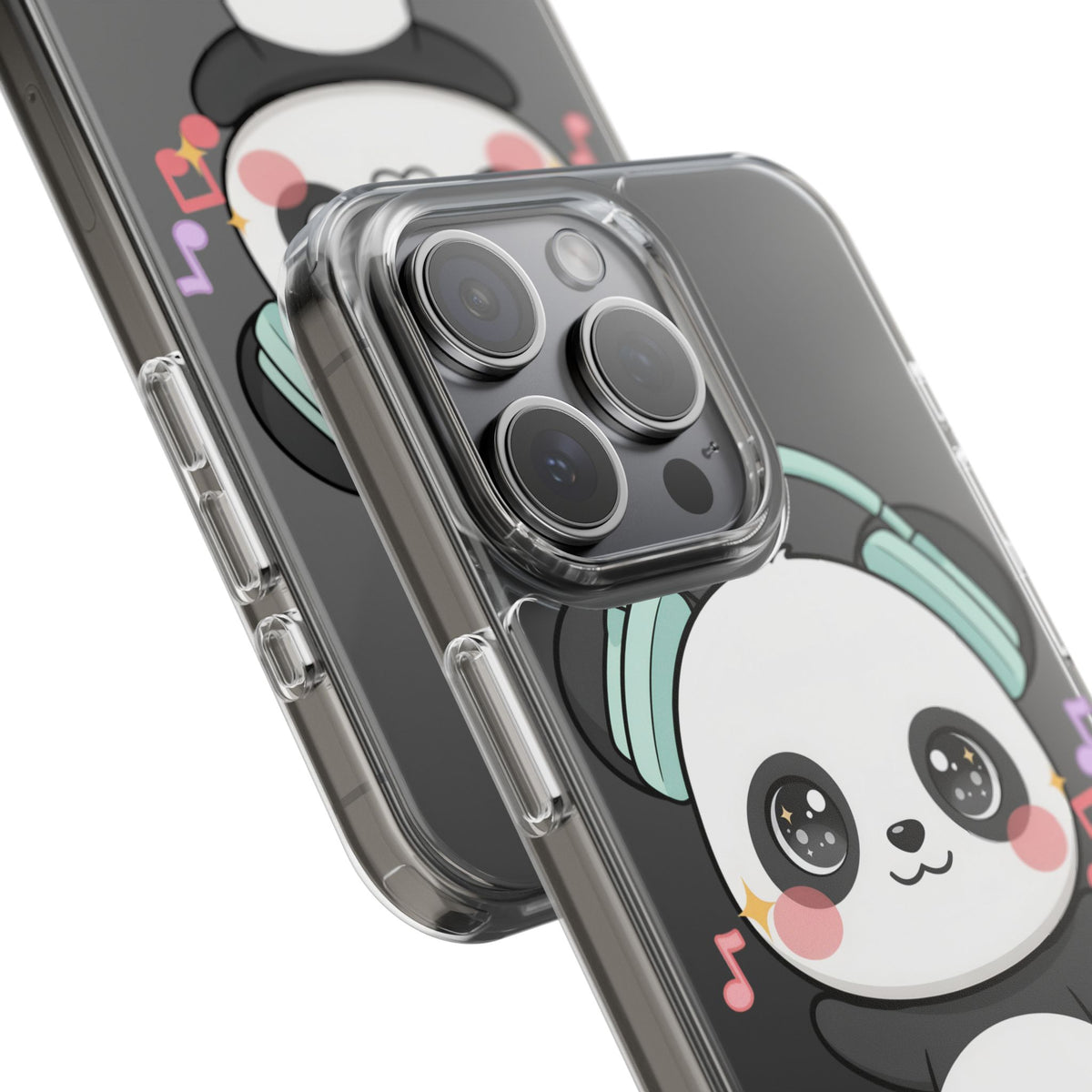 Kawaii Panda Phone Case with Headphones