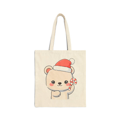Christmas Polar Bear Tote Bag | Cute Kawaii Holiday Gift