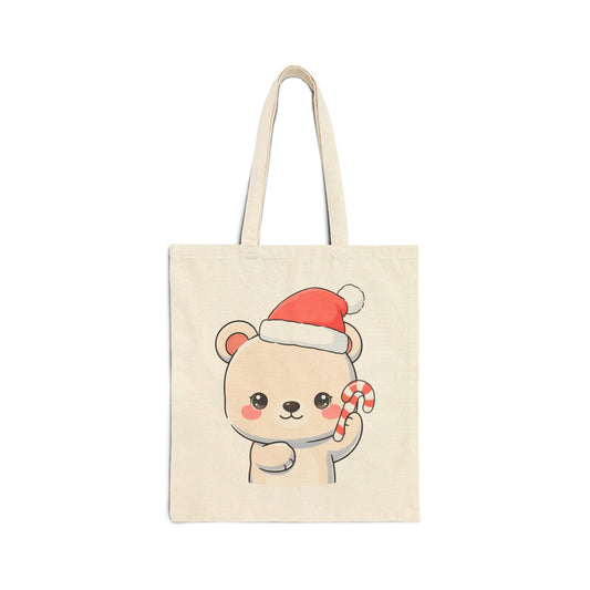 Christmas Polar Bear Tote Bag | Cute Kawaii Holiday Gift