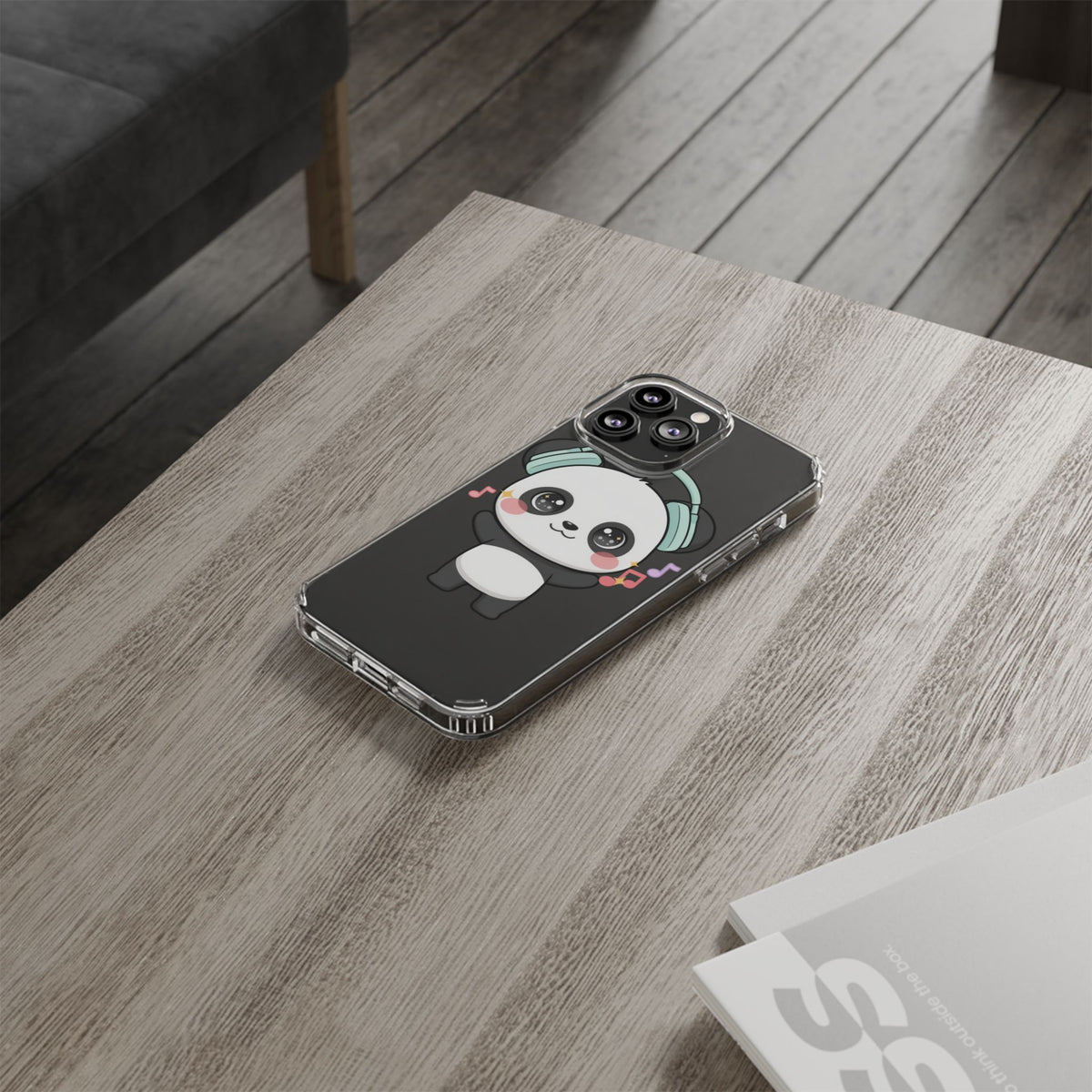 Kawaii Panda Phone Case with Headphones