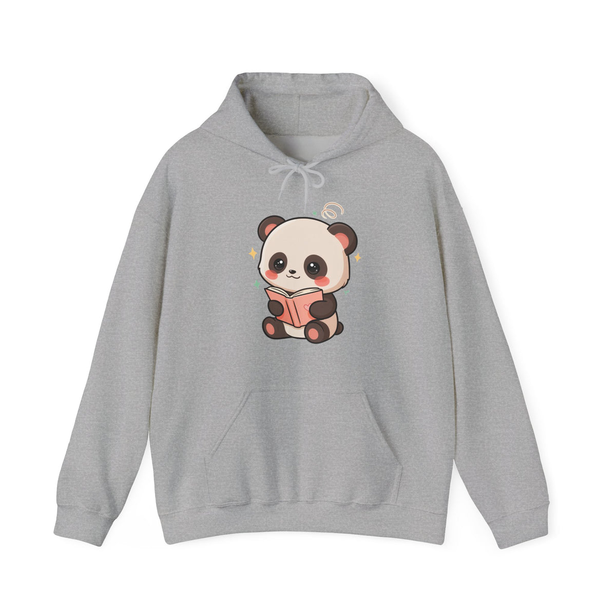 Kawaii Panda Reading Hoodie, Cozy Book Lover Sweatshirt