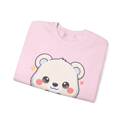 Kawaii Polar Bear Sweatshirt, Cute Gift-Giving Cub