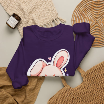 Kawaii Bunny Bubble Tea Sweatshirt, Cute Chibi Crewneck