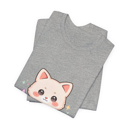 Kawaii Cat Moon T-Shirt for Cozy Night Owls