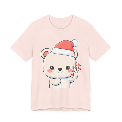 Kawaii Polar Bear Christmas Tee, Cute Holiday Gift