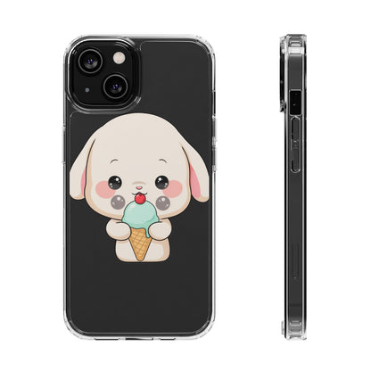 Kawaii Bunny Phone Case, Ice Cream Cutie Clear Case