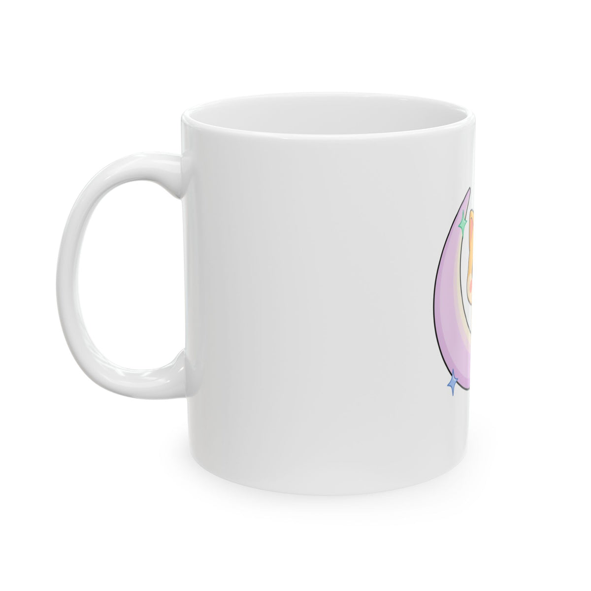 Kawaii Shiba Inu Mug, Cute Crescent Moon Dog Ceramic Cup