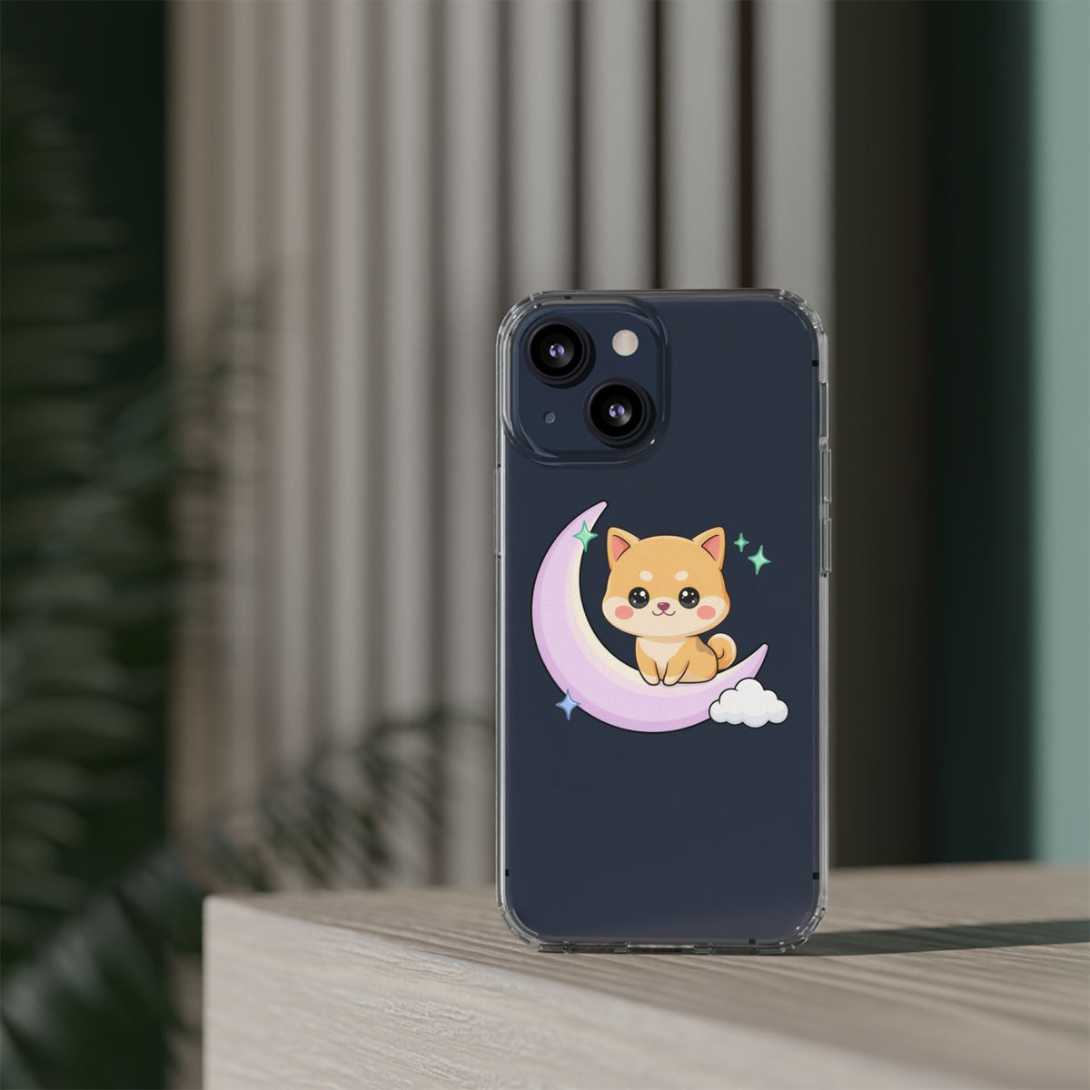 Kawaii Shiba Inu Phone Case – Crescent Moon Cutie
