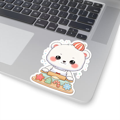 Christmas Baking Polar Bear Sticker for Holiday Cheer