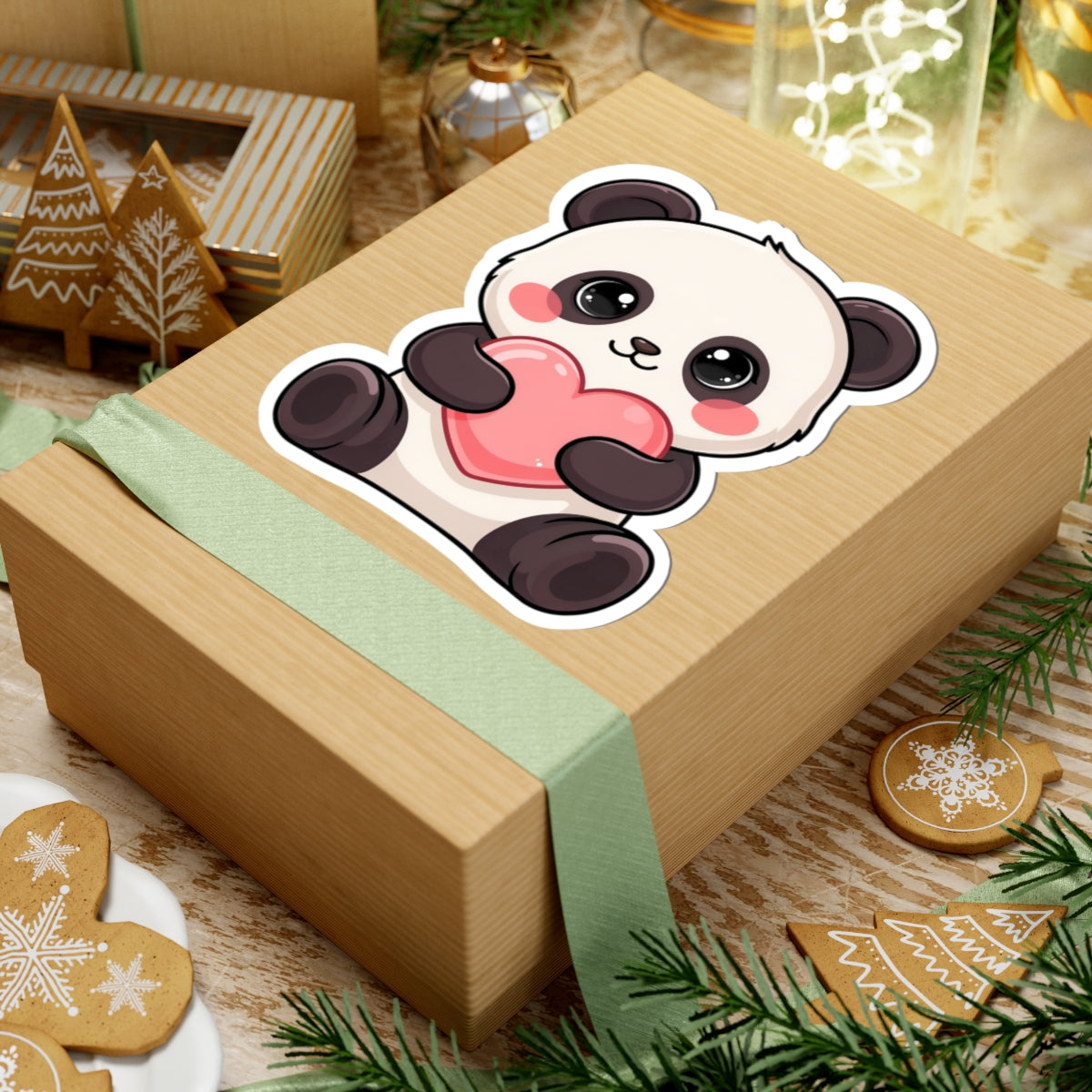 Kawaii Panda Sticker, Sweet Valentine Gift