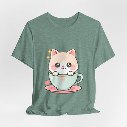 Kawaii Cat T-Shirt for Cute Cat and Chibi Art Fans