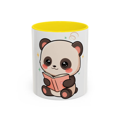 Kawaii Panda Reading Mug, Cute Book Lover Coffee Cup