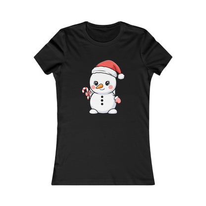 Kawaii Snowman Christmas Women's Tee for Holiday Cheer