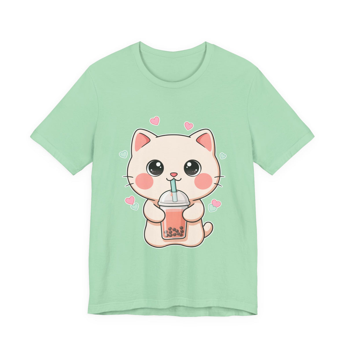 Kawaii Bubble Tea Cat T-Shirt for Cat and Boba Lovers