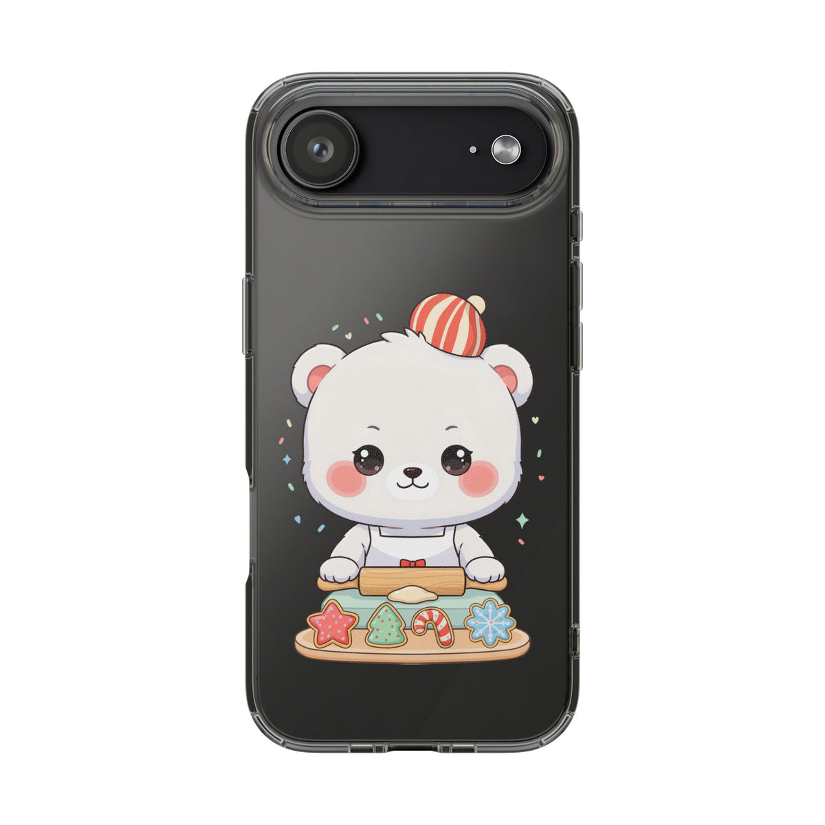 Christmas Bear Cookie Baking Clear Phone Case