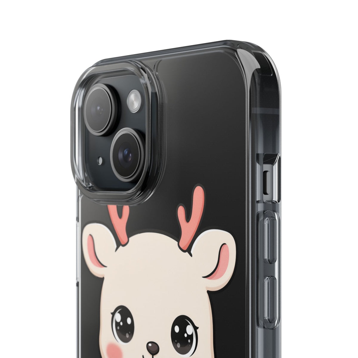 Kawaii Christmas Reindeer Clear Phone Case Gift
