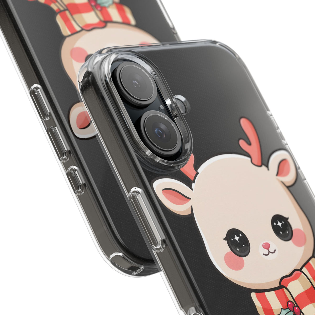 Christmas Reindeer Phone Case, Cute Kawaii Holiday Gift