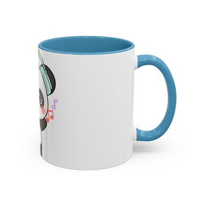 Kawaii Panda Music Mug, Colorful Accent Coffee Mug