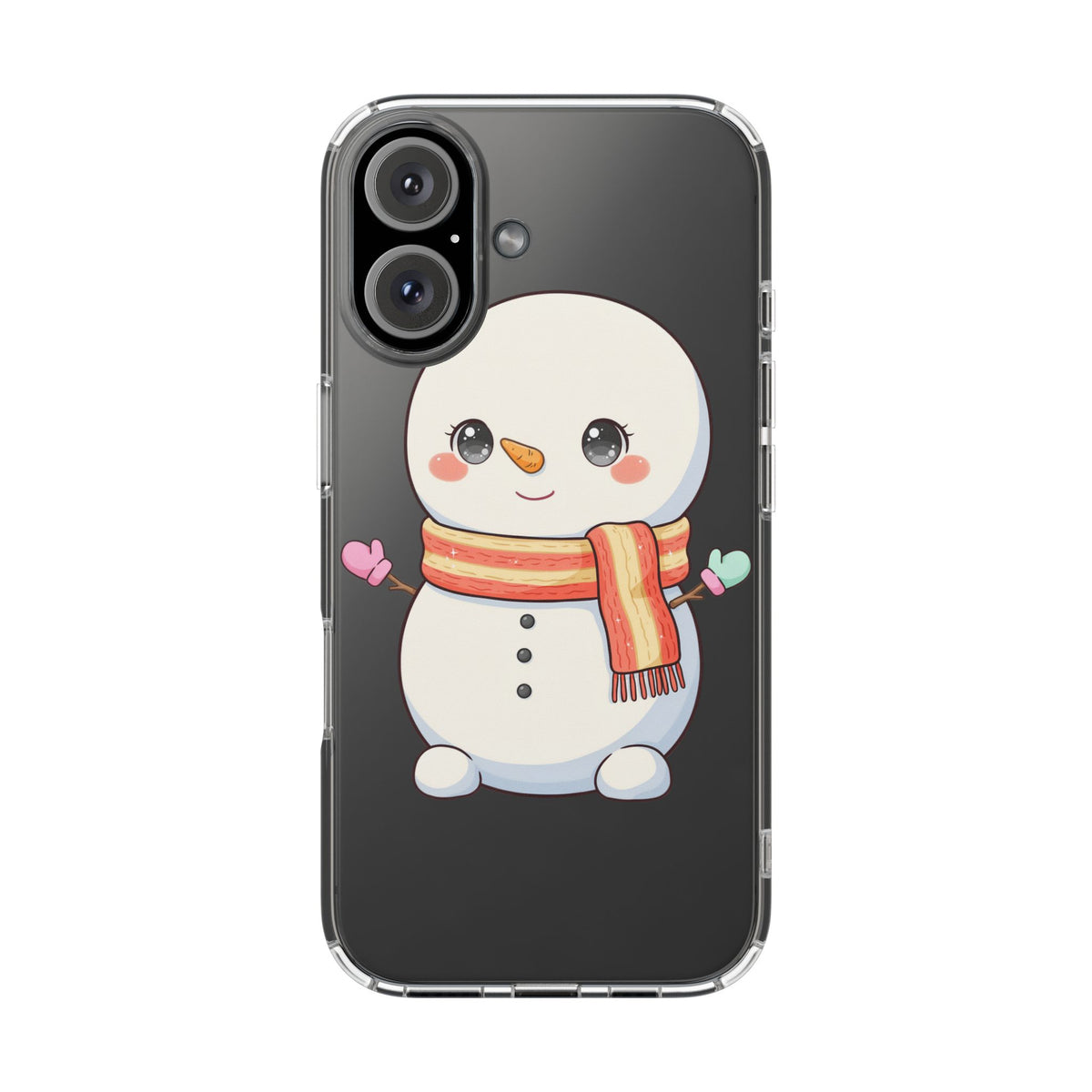 Kawaii Snowman Phone Case – Cute Christmas Clear Case