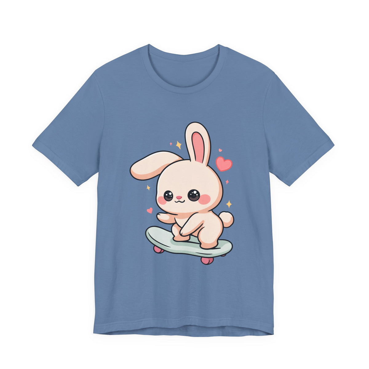 Kawaii Bunny Skateboard T-Shirt for Cute Style Fans