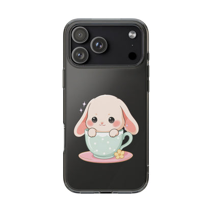 Kawaii Bunny Phone Case, Cute Teacup Rabbit