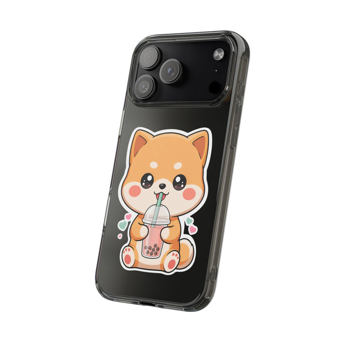 Kawaii Shiba Inu Phone Case for Bubble Tea Lovers