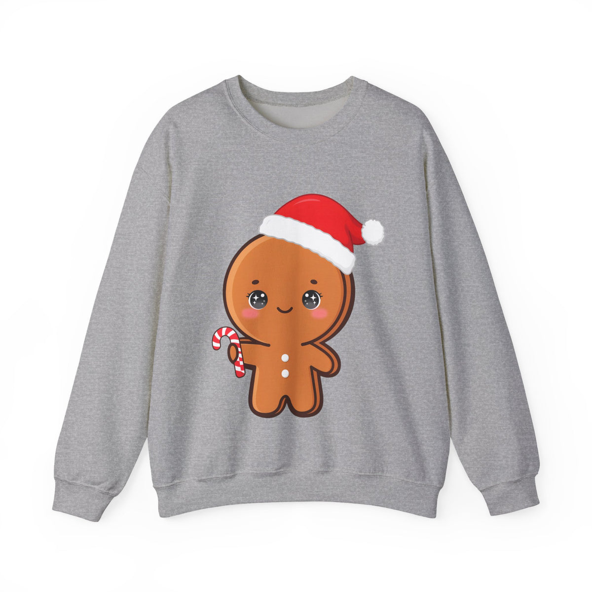 Christmas Gingerbread Sweatshirt, Cute Kawaii Holiday Crewneck