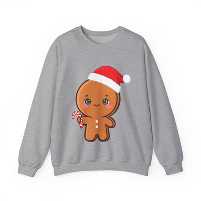 Christmas Gingerbread Sweatshirt, Cute Kawaii Holiday Crewneck